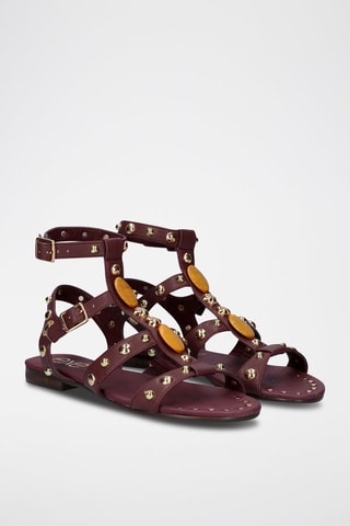 Sandali alla schiava in pelle - Marrone