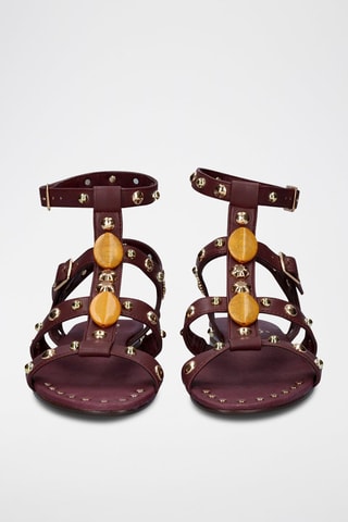 Sandali alla schiava in pelle - Marrone