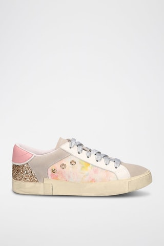 Leren Sneakers   - Wit en grijs