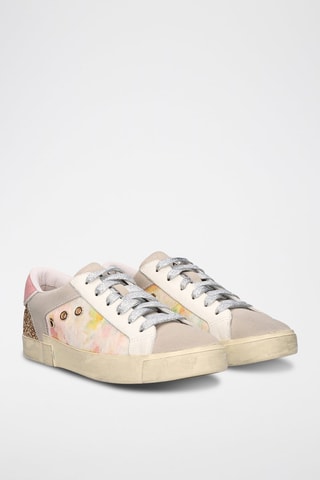 Leren Sneakers   - Wit en grijs