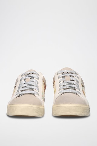 Leren Sneakers   - Wit en grijs