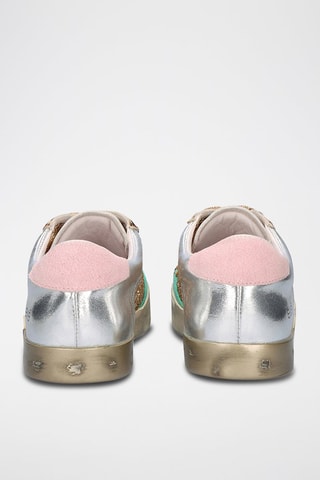 Leren Sneakers   - Wit en zilverkleurig