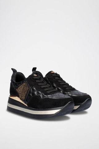 Sneakers platform - Nero e dorato