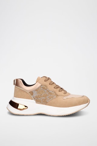 Sneakers con zeppa - Cammello