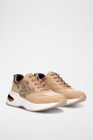 Sneakers con zeppa - Cammello