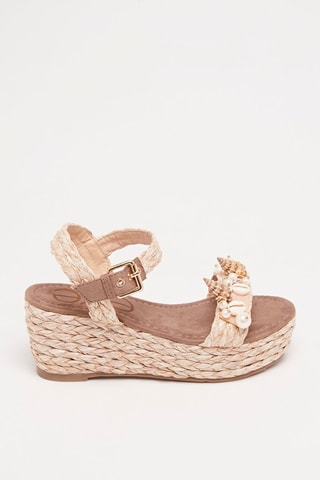 Sandali con zeppa - Beige