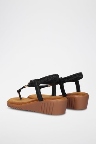 Sandali con zeppa - Nero