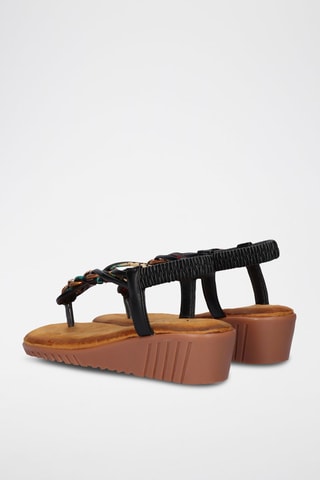Sandali con zeppa - Nero
