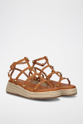 Sandali con zeppa - Marrone