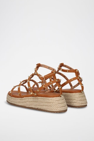 Sandali con zeppa - Marrone