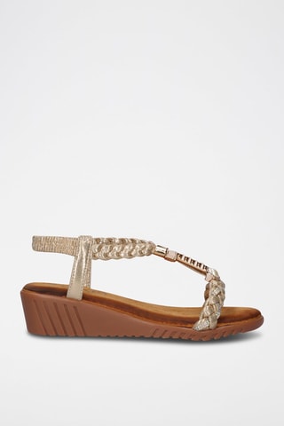 Sandali con zeppa - Dorato
