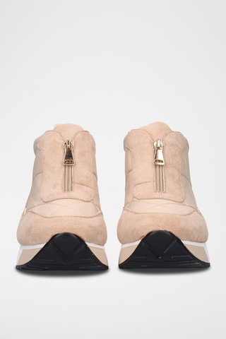 Sneakers con zeppa - Beige