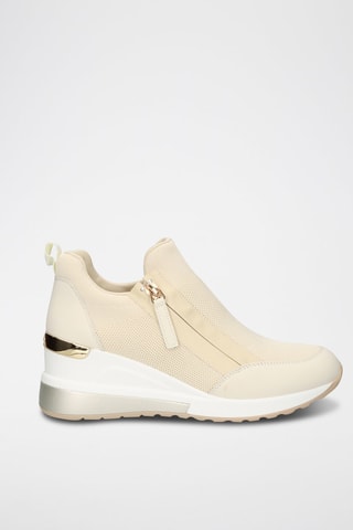 Sneakers con zeppa - Beige