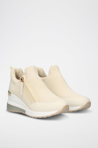 Sneakers con zeppa - Beige