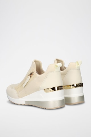 Sneakers con zeppa - Beige