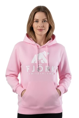 Sweat com capuz em algodão biológico - Rosa