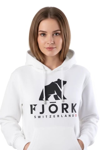 Sweat com capuz em algodão biológico - Branco