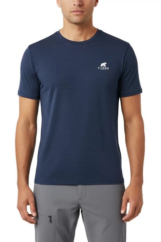 T-shirt em lã merino - Azul