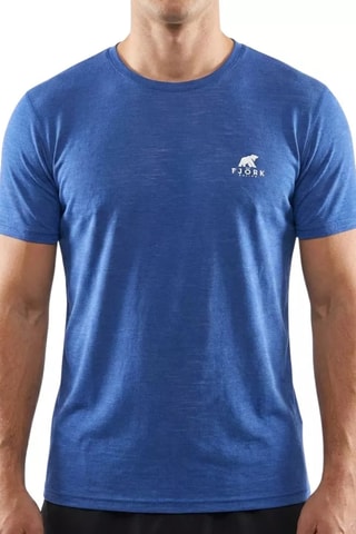 T-shirt em lã merino - Azul