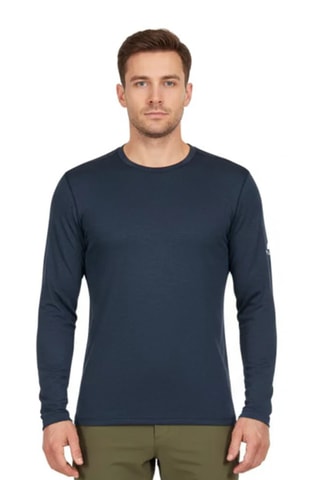 T-shirt em lã merino - Azul
