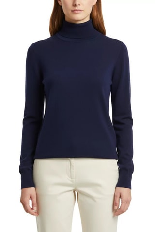 Camisola em lã merino - Azul-marinho