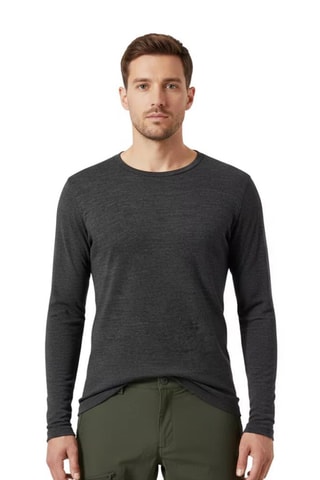 T-shirt em lã merino - Cinzento