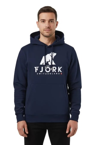 Sweat com capuz em algodão biológico - Azul-marinho