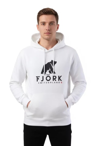 Sweat com capuz em algodão biológico - Branco