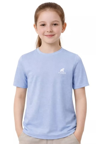 T-shirt em lã merino - Azul
