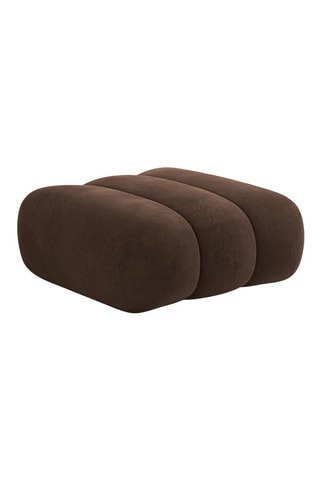 Pouf - Marron - En tissu velours