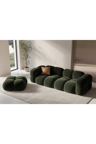 Canapé Loretto - Vert foncé - 4 places - En tissu velours