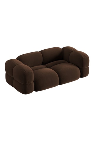 Canapé Loretto - Marron - 3 places - Toucher velours
