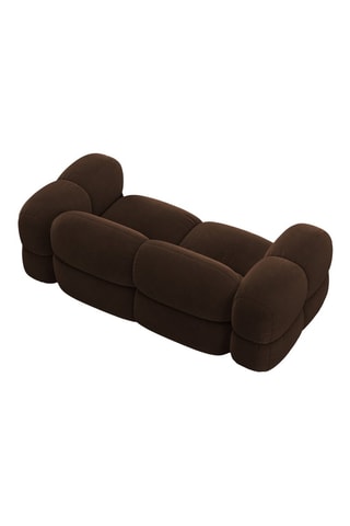 Canapé Loretto - Marron - 3 places - Toucher velours