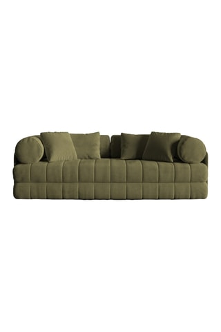 Canapé convertible Kemi - Vert - 3 places - En tissu velours