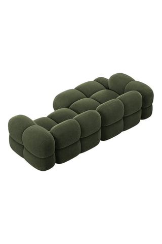 Canapé d’angle gauche Loretto - Vert - 3 places - Toucher velours