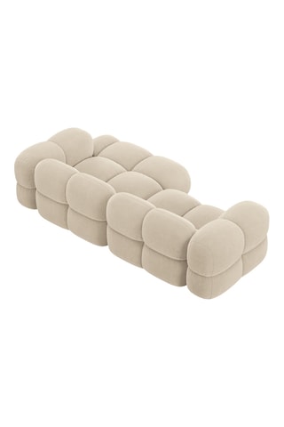 Canapé d’angle droit Loretto - Beige clair - 3 places - Toucher velours