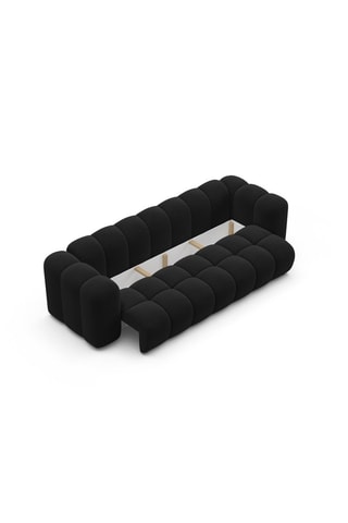 Canapé convertible Astro - Noir - 3 places - En velours