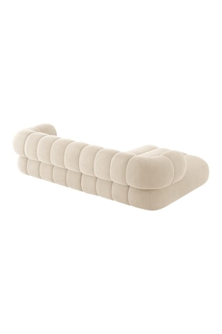 Canapé d’angle gauche Koge - Beige clair - 5 places - En tissu velours