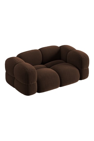 Canapé Loretto - Marron - 2 places - Toucher velours