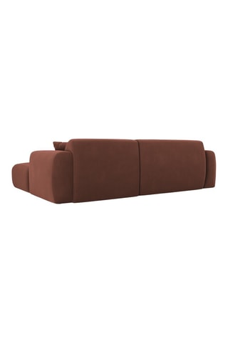 Canapé d'angle droit Nolio - Marron - 4 places - En tissu velours
