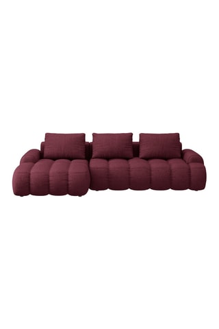 Canapé d’angle gauche convertible Linz - Bordeaux - 3 places - En tissu structurel