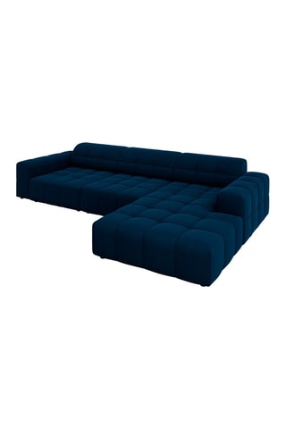 Canapé d'angle droit Chicago - 
Bleu roi - 4 places - Tissu velours