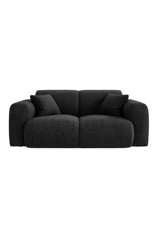 Canapé Nolio - Noir - 2 places - En tissu chenille - Toucher soie