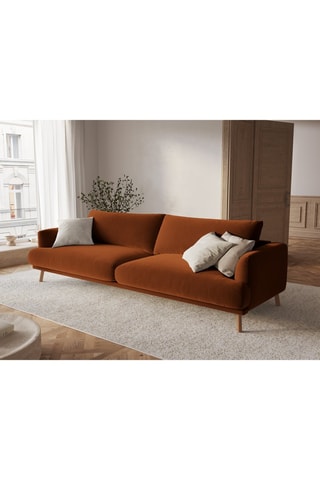 Canapé Margot - Terracotta - 4 places - En tissu velours