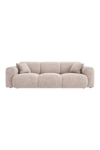 Canapé Nolio - Beige - 3 places - En tissu chenille - Toucher soie