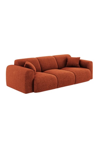 Canapé Nolio - Rouge brique - 3 places - En tissu chenille - Toucher soie
