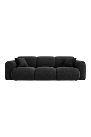 Canapé Nolio - Noir - 3 places - En polyester - Toucher soie