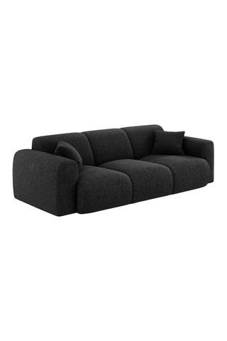 Canapé Nolio - Noir - 3 places - En polyester - Toucher soie