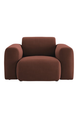 Fauteuil Nolio - Marron - En tissu velours