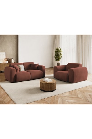 Fauteuil Nolio - Marron - En tissu velours